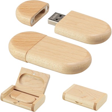 USB Stick WoodBox 2GB, Ahorn