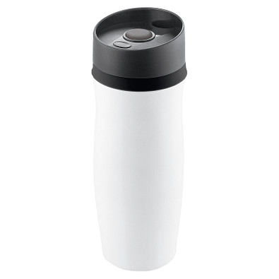 METMAXX® Vakuum-Thermobecher Metall, 400 ml, weiß/schwarz