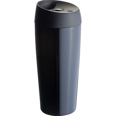 Vakuum-Trinkbecher aus Edelstahl, 400 ml, schwarz Vakuum-Trinkbecher aus Edelstahl, 400 ml, schwarz