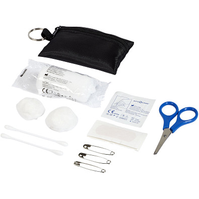 Valdemar 16-teilige Erste-Hilfe-Tasche mit Schlüsselanhänger, schwarz