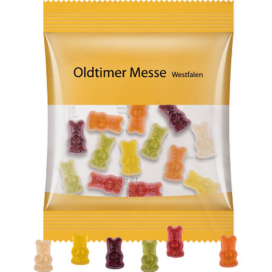 Trolli Vegane Gummibärchen Minitüte, inkl. Druck, kompostierbare Folie, transparent Trolli Vegane Gummibärchen Minitüte, inkl. Druck, kompostierbare Folie, transparent