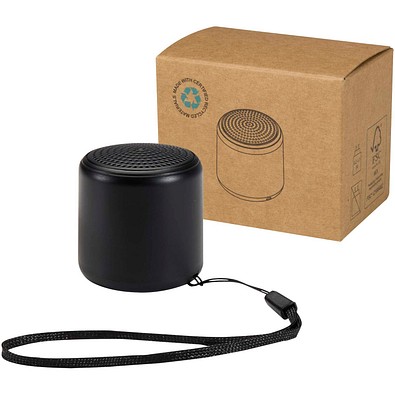 Velkis 3 W Bluetooth® Lautsprecher aus recyceltem Kunststoff, schwarz