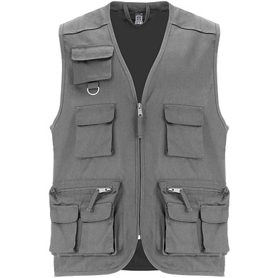 Venera Arbeitsweste mit V-Ausschnitt und mehreren Taschen, 200 g/m2, blei, 3XL