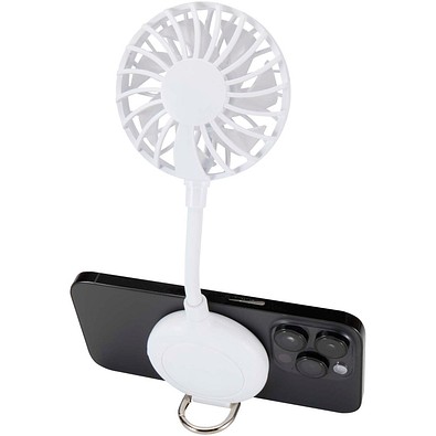 Ventio Magnetischer, tragbarer Ventilator aus recyceltem Kunststoff, weiss