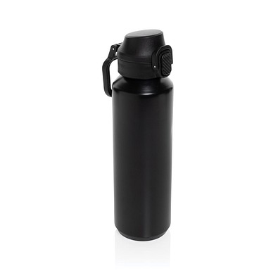 Via RCS Re-Steel Sportflasche mit Verschluss, 600ml, schwarz