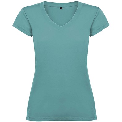 Victoria T-Shirt mit V-Ausschnitt für Damen, Dusty Blue, L