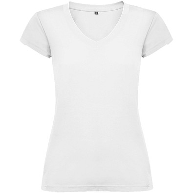 Victoria T-Shirt mit V-Ausschnitt für Damen, weiss, XL