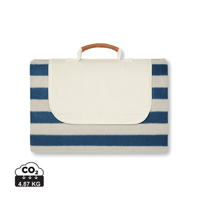 VINGA Alba große GRS rPET Picknickdecke, navy blau