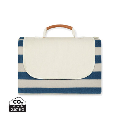 VINGA Alba GRS rPET kleine Picknickdecke, navy blau