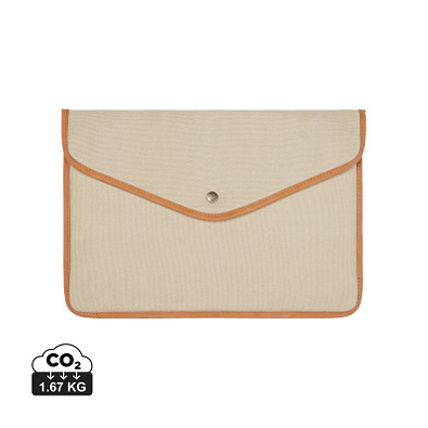 VINGA Bosler 14 Zoll Laptop-Tasche aus GRS recyceltem Canvas, greige