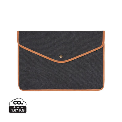 VINGA Bosler 14 Zoll Laptop-Tasche aus GRS recyceltem Canvas, schwarz