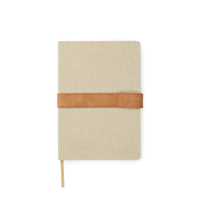 VINGA Bosler Notizbuch aus RCS recyceltem Canvas, greige