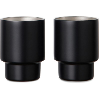 VINGA Nagano RCS recycelte Edelstahlbecher, 2er-Set, schwarz