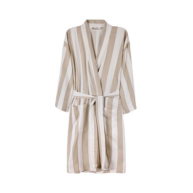 VINGA Ornos GRS Hamam-Bademantel L/XL, beige, weiß