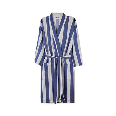 VINGA Ornos GRS Hamam-Bademantel S/M, blau, weiß