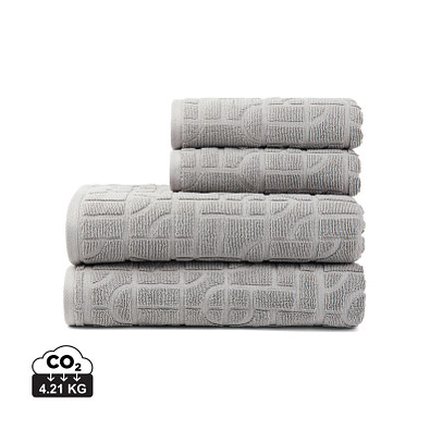 VINGA Verso Handtuch aus OCS Bio-Baumwolle, 4er-Set, grau