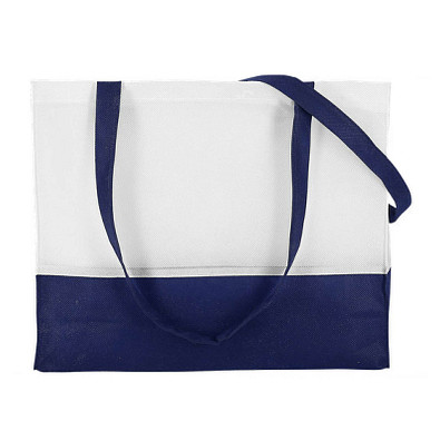 Vlies-Umhängetasche, weiß/dunkelblau