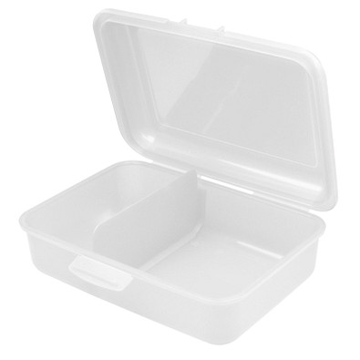 Vorratsdose School-Box mit Trennwand, 16 x 11,6 cm, mittel, transparent-milchig