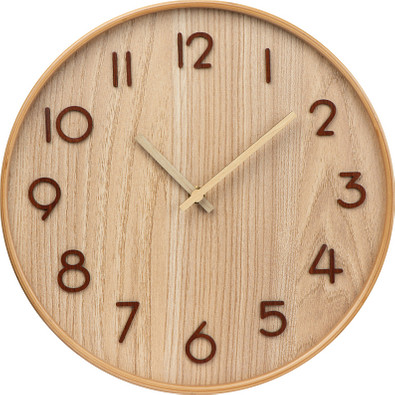 Wanduhr aus Holz, beige Erfolgreiche Werbeartikel