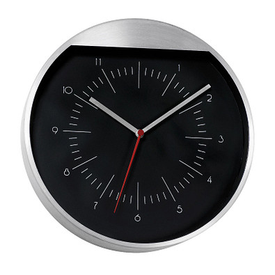 Wanduhr ROUNDABOUT,schwarz, silber