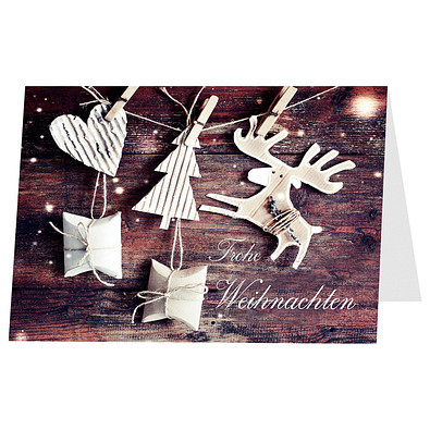 Grußkarte Weihnachten, Motiv Weihnachtsschmuck, Danke an Partner