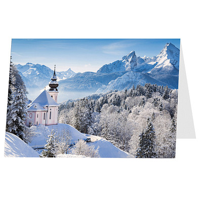 Grußkarte Weihnachten, Motiv Weiße Weihnacht, Danke an Partner
