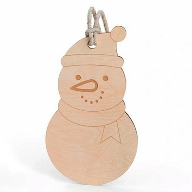 Weihnachtsbaumanhänger Schneemann, natur