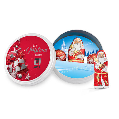 Lindt Weihnachtsdose, inkl. Druck, matt-silberne Dose Lindt Weihnachtsdose, inkl. Druck, matt-silberne Dose