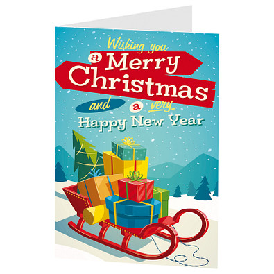 Grußkarte Weihnachten, Motiv Happy New Year, ohne Innendruck