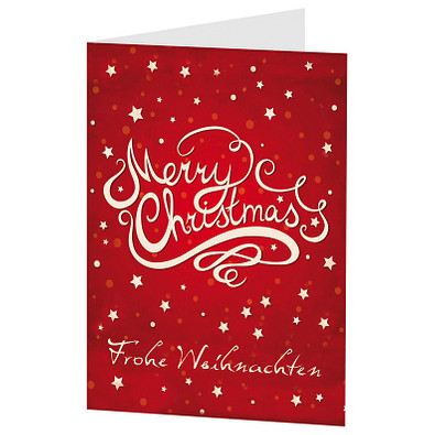 Grußkarte Weihnachten, Motiv Merry Christmas, Danke an Partner