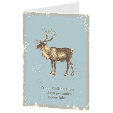 Grußkarte Weihnachten, Motiv Rentier, Danke an Mitarbeiter