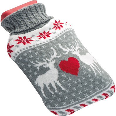Weihnachtswärmflasche, 500 ml, grau