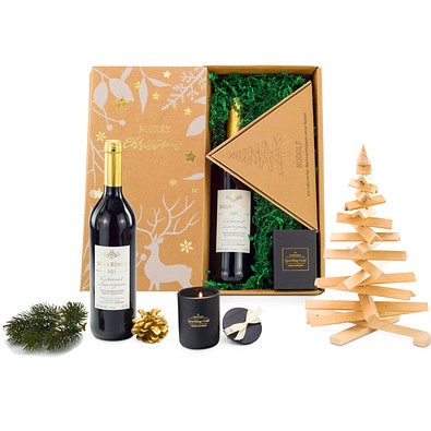 Wein-Geschenkset „Weihnachtsbaum“