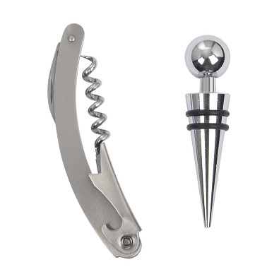 Weinflaschenöffner-Set DUET,schwarz, silber