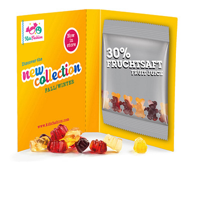 Werbekarte Midi, inkl. Druck, Trolli Fruchtgummi Minitüte Werbekarte Midi, inkl. Druck, Trolli Fruchtgummi Minitüte