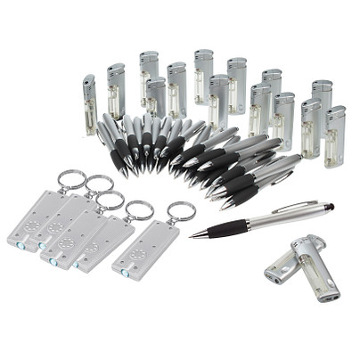 Werbe-Sparset 200-tlg. silber, inkl. Druck in schwarz