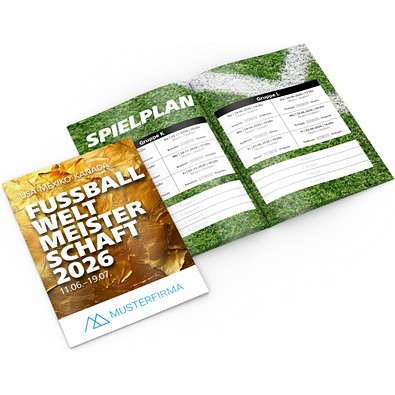 Geiger-Notes WM-Miniplaner, Motiv Pokalgold, inkl. Druck