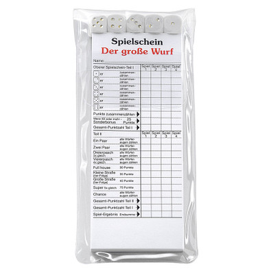 Würfelspiel Der große Wurf im Etui, weiß