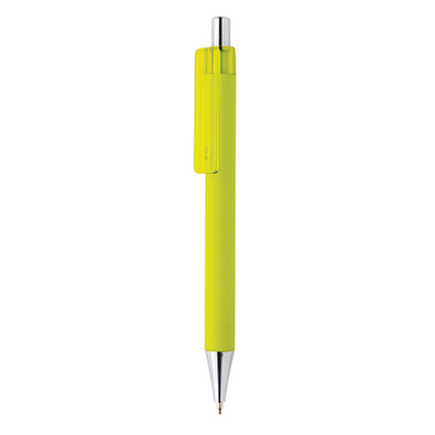 XD COLLECTION Druckkugelschreiber X8 mit Smooth-Touch, blaue Mine, limone XD COLLECTION Druckkugelschreiber X8 mit Smooth-Touch, blaue Mine, limone