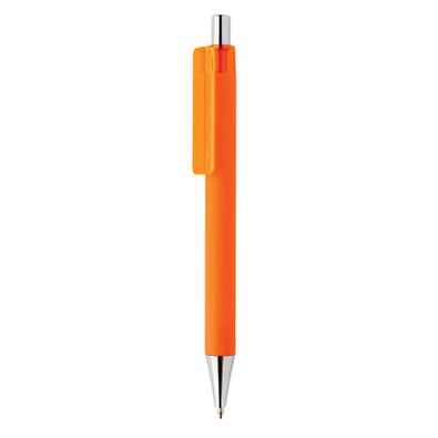 XD COLLECTION Druckkugelschreiber X8 mit Smooth-Touch, blaue Mine, orange XD COLLECTION Druckkugelschreiber X8 mit Smooth-Touch, blaue Mine, orange