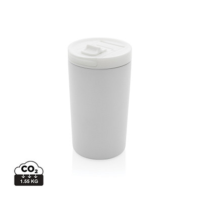 XD COLLECTION Doppelwandiger Vakuum-Becher aus RCS recyceltem SS, weiß