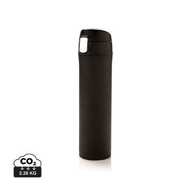 XD COLLECTION Easy Lock Vakuum-Flasche aus RCS recyceltem Stahl, schwarz