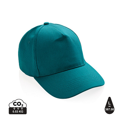XD COLLECTION Impact 5 Panel Kappe aus 280gr rCotton mit AWARE™ Tracer, verdigris