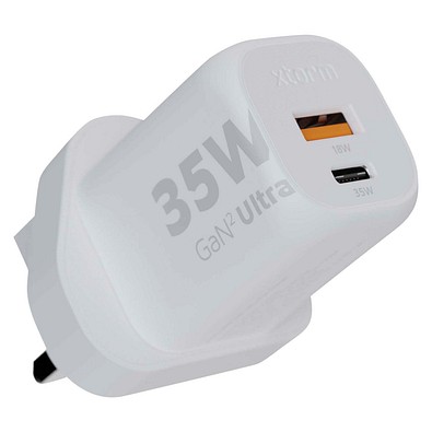 Xtorm XEC035 GaN² Ultra 35 W Wandladegerät mit UK-Stecker, weiss