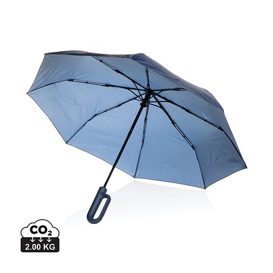 Yara 21“ AWARE™ rPET Regenschirm mit Karabiner, navy blau