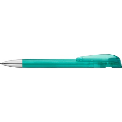uma® Kugelschreiber YES SI transparent inkl. Metallspitze, petrol