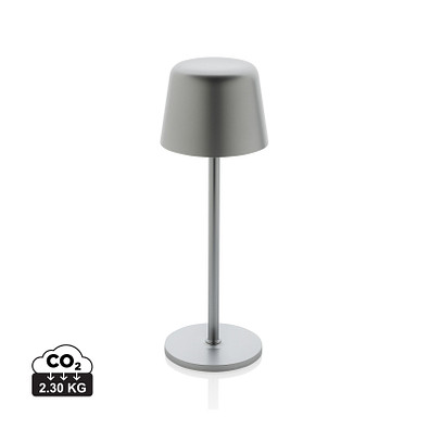 Zenic USB Tischleuchte aus RCS recyceltem Kunststoff, silber