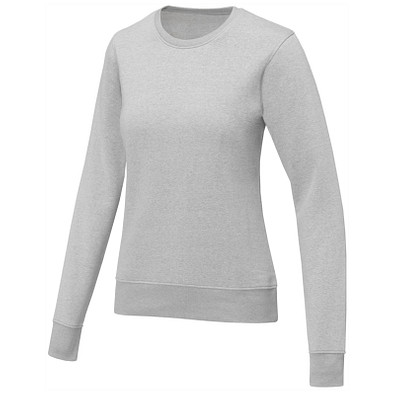 Zenon Damenpullover mit Rundhalsausschnitt, heather grau, XS