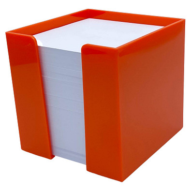 Zettelbox, 10 x 10 x 10 cm, orange