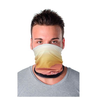 Zoya Sublimation-Multi-Schal aus RPET mit Säumen und Fleece-Schicht, schwarz